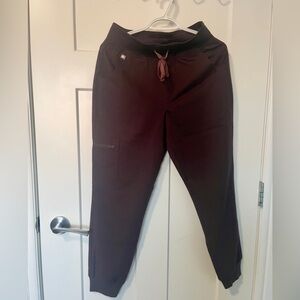 FIGS Zamora high waisted joggers. ESPRESSO